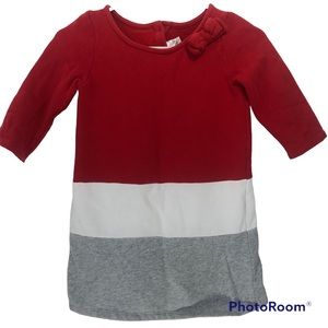 Gymboree Red White Grey Sweatshirt Fleece Dress Sz 7